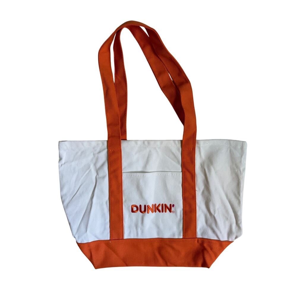 DUNKIN' Donuts Canvas Tote (White with Orange Details)